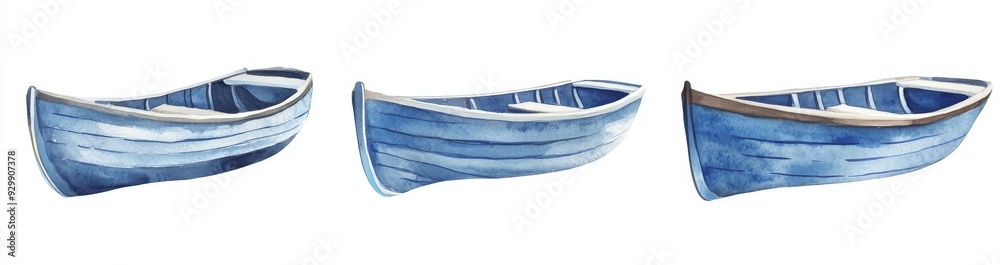 White background with a collection of traditional boats White background with a collection of traditional boats