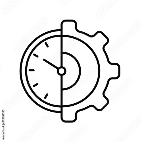 time management line icon with white background vector stock illustration