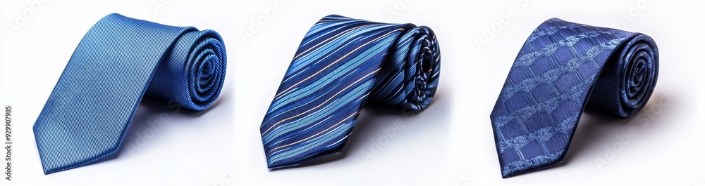 Blue and black ties isolated on white Blue and black ties isolated on white