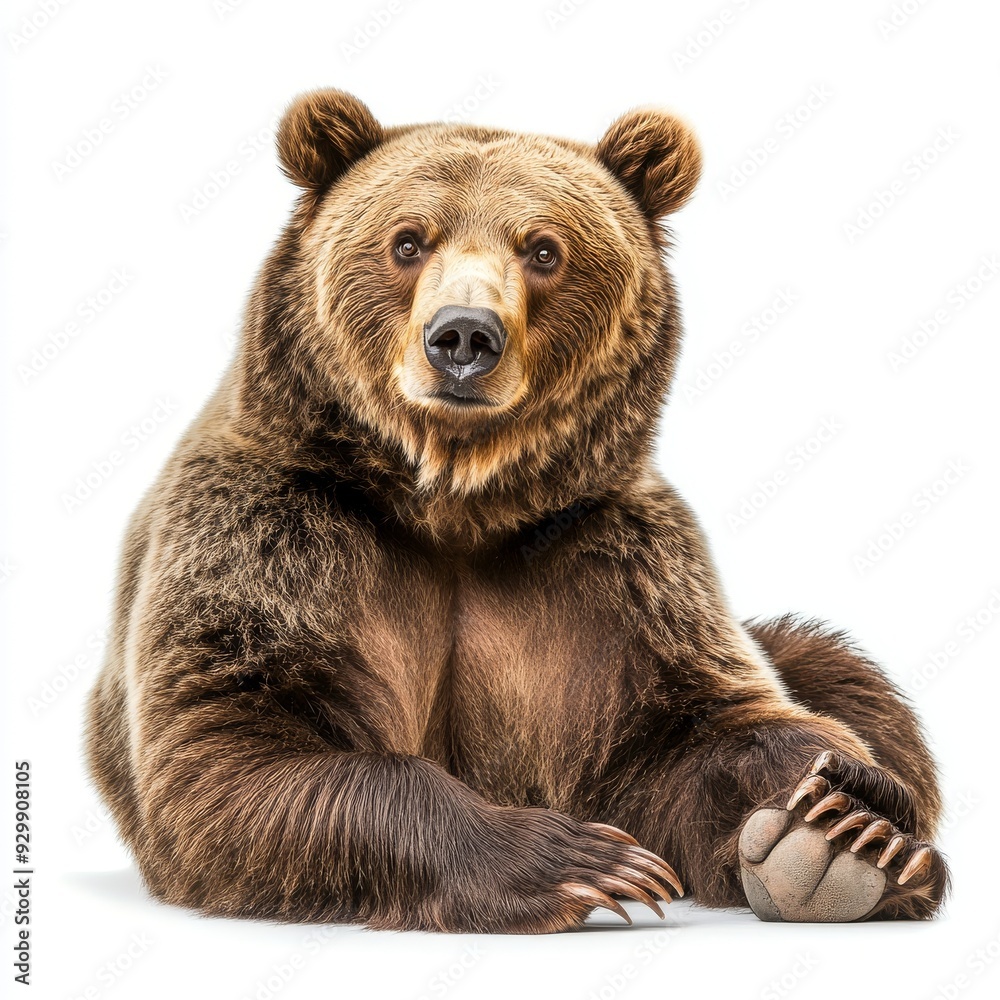 Obraz premium Brown bear isolated on white background cutout, PNG file.