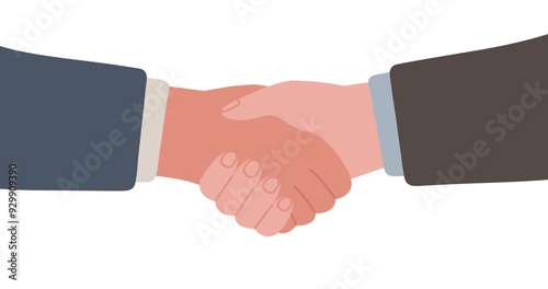 Handshake animated on white background. Helping hand. Hand shake team together. Man communication, business agreement, partnership. Sign contract, peace. Video 4K motion flat graphic animation