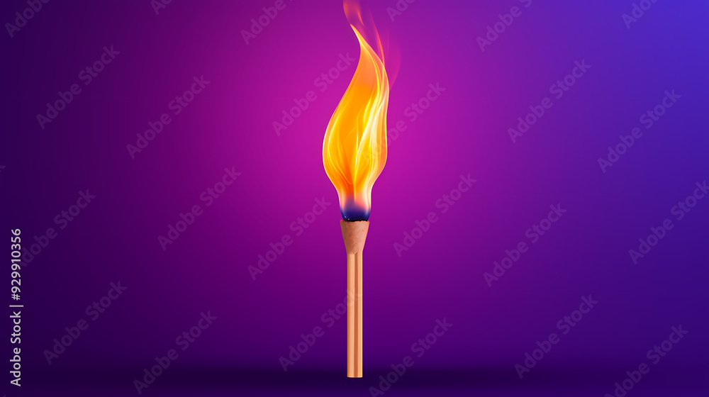 Match burning creative illustration Match burning creative illustration