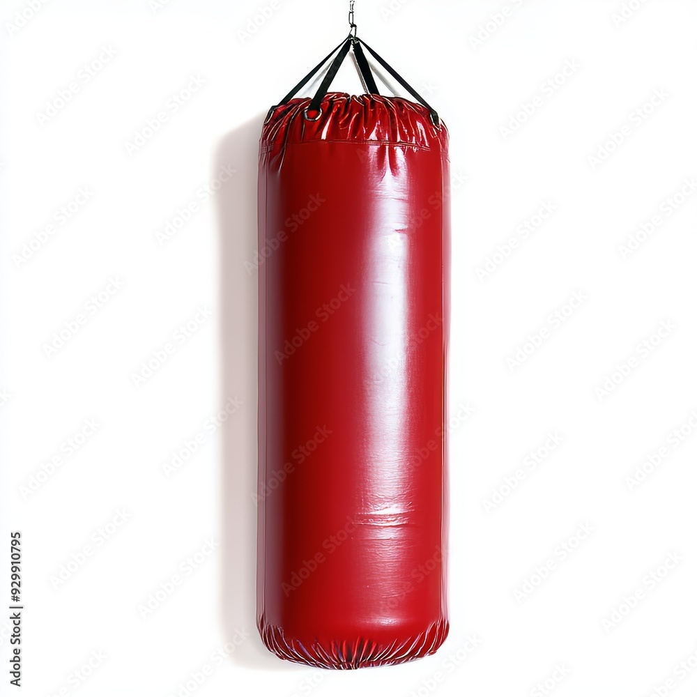 Boxing punching bag hanging on transparent background, isolated Boxing punching bag hanging on transparent background, isolated