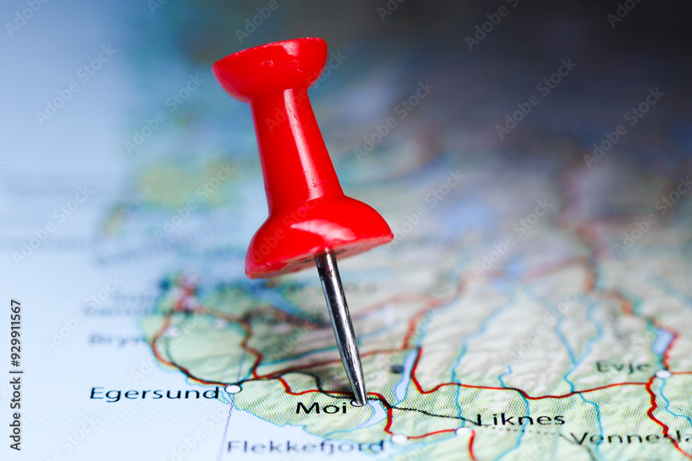 Moi, Norway pin on map Moi, Norway pin on map