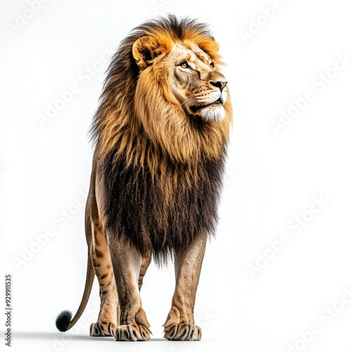 An isolated face shot of a lion on a transparent background (png)