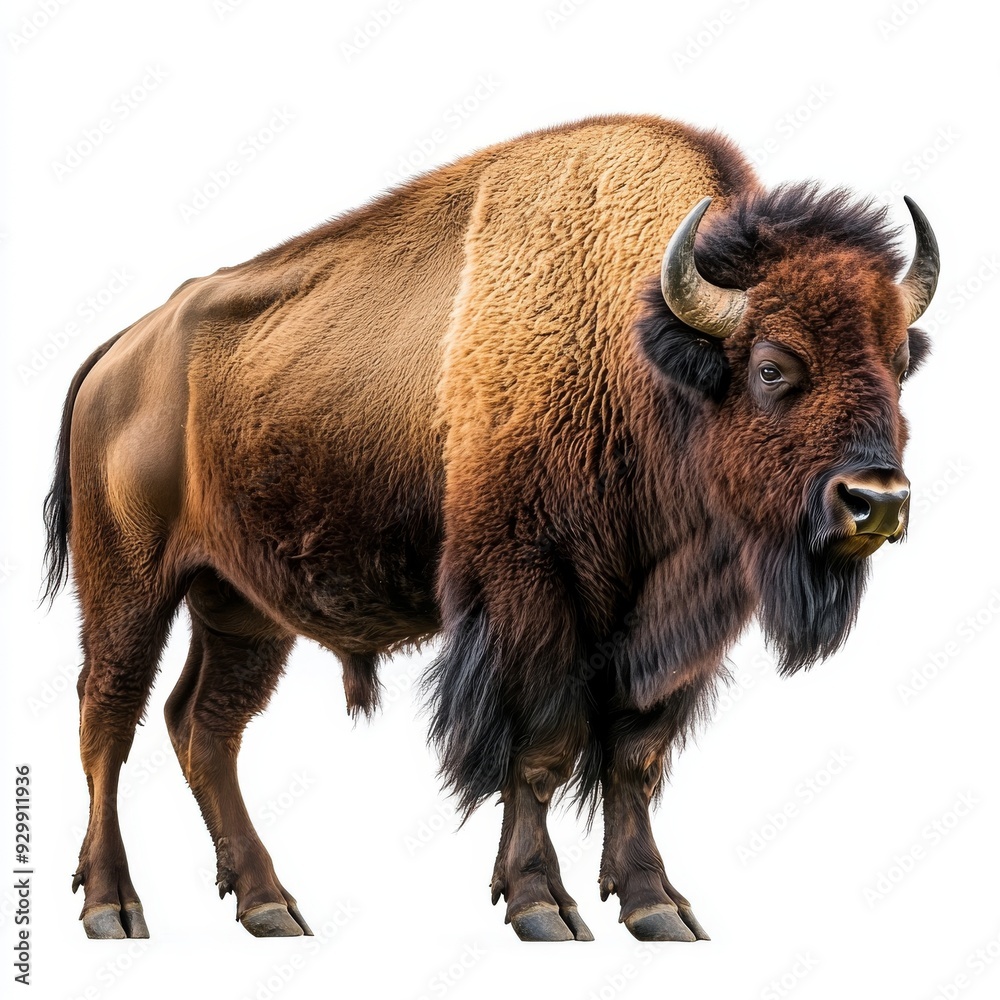 An American bison full body isolated on a transparent background An American bison full body isolated on a transparent background