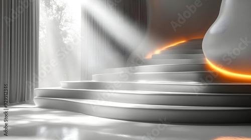 Modern staircase with soft ...