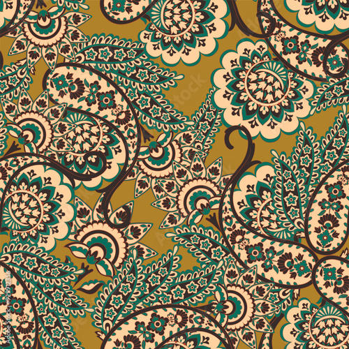 paisley seamless Vector pattern. batik style background