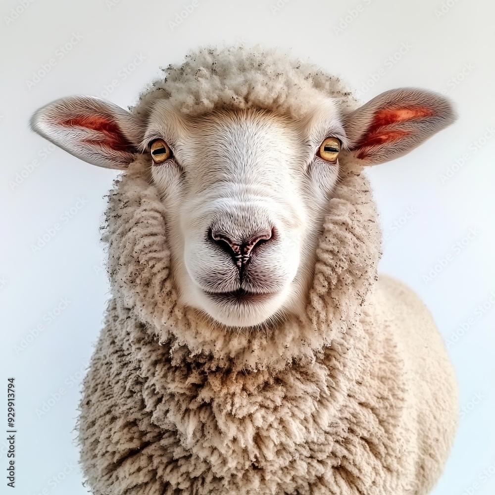 Front view of a sheep, isolated on transparent background Front view of a sheep, isolated on transparent background