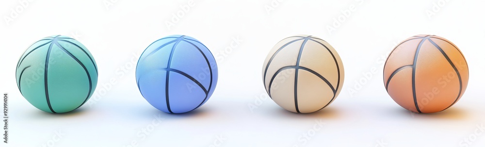 Basketball balls isolated on a transparent background in red Basketball balls isolated on a transparent background in red