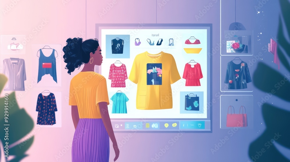 Woman Browsing Through Online Clothing Store Woman Browsing Through Online Clothing Store