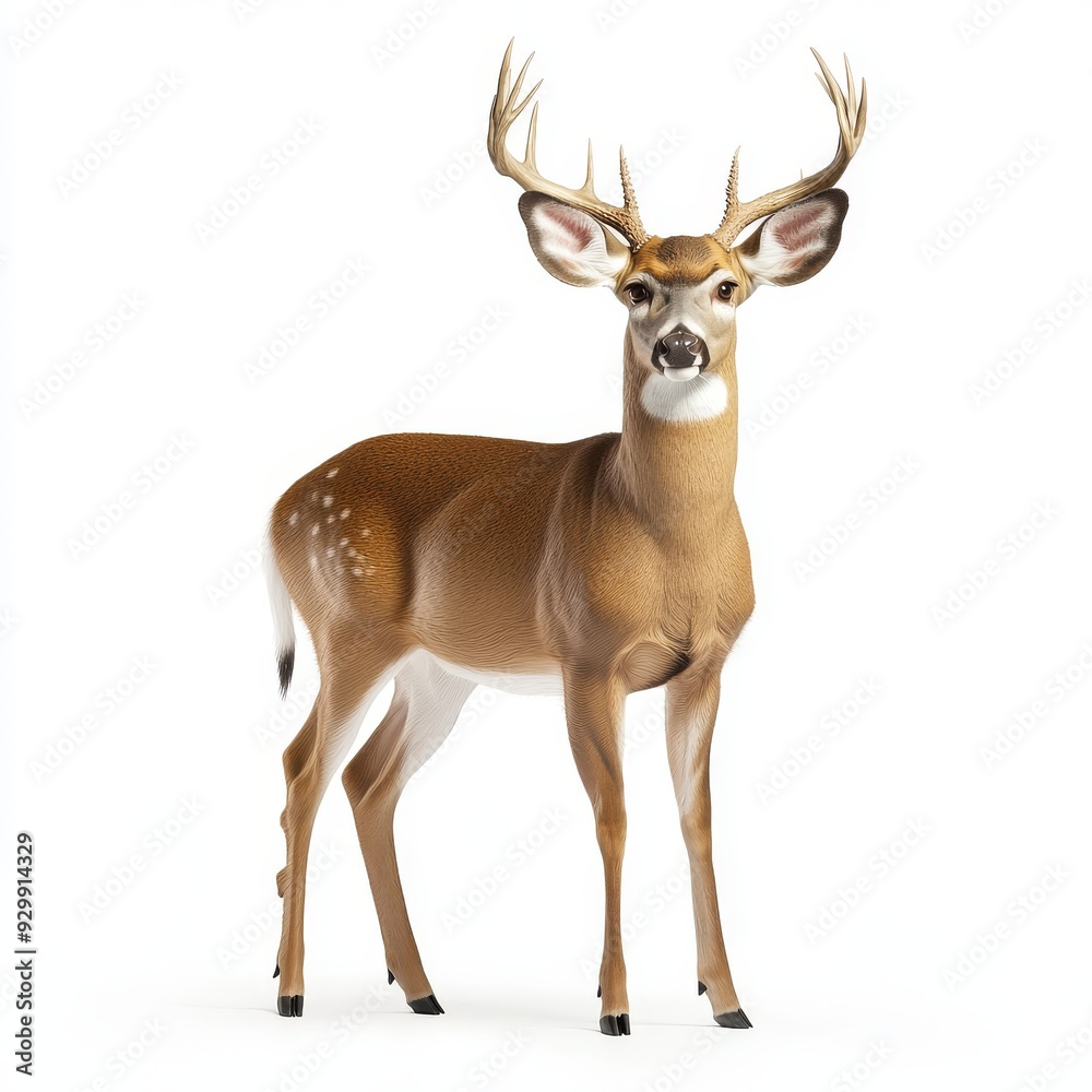 Standing red deer on transparent background (png) Standing red deer on transparent background (png)