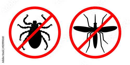 Anti tick or anti mosquito repellent signs