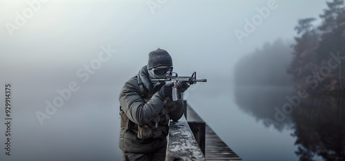 soldier with gun