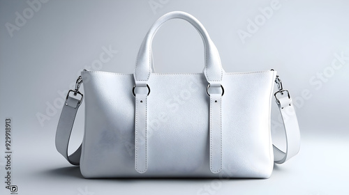 Sleek white handbag with du...
