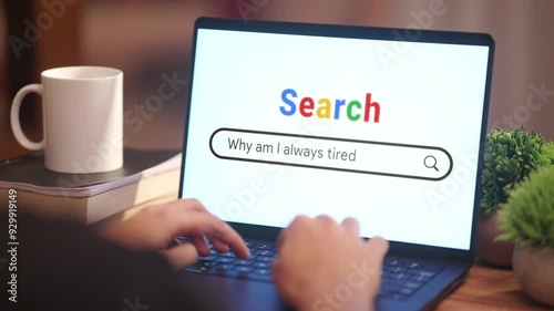 MAN SEARCHING WHY AM I ALWAYS TIRED? ON INTERNET