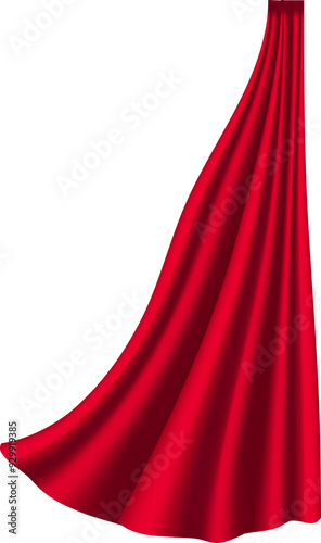 Decorative stage cloth. Theatre curtains border. Realistic style.