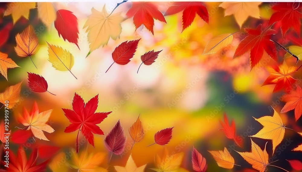 秋の紅葉と落ち葉のタイトルフレーム 秋の紅葉と落ち葉のタイトルフレーム