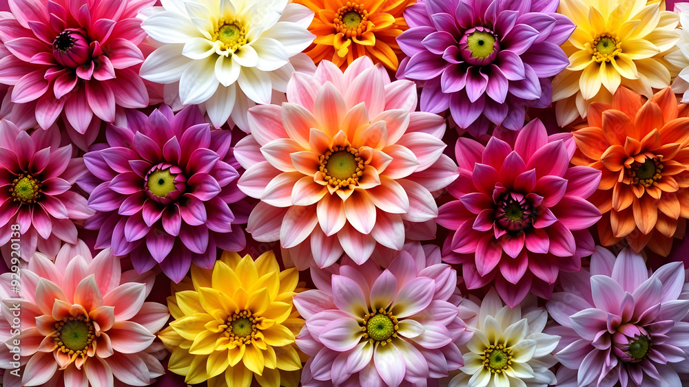 Vibrant Dahlia Flowers: Diverse Color Combinations, Dahlia Varieties, Dahlia Plants, Dahlia Buds, and Dahlia Full Blooms Vibrant Dahlia Flowers: Diverse Color Combinations, Dahlia Varieties, Dahlia Plants, Dahlia Buds, and Dahlia Full Blooms