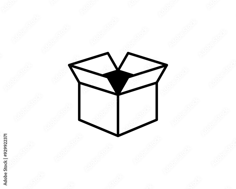Delivery packaging vector icon. Cargo cardboard box icons. Carton package sign from line geometric shapes.