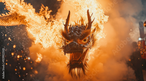 Tai Hang Fire Dragon Dance background for banner photo