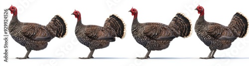 Isolated wild turkeys on a transparent background