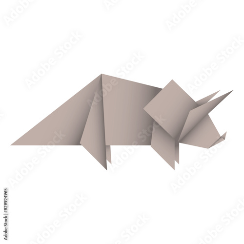 Dinosaur origami. Abstract dinosaur origami logo design. Animal origami. Paper origami. Vector illustration