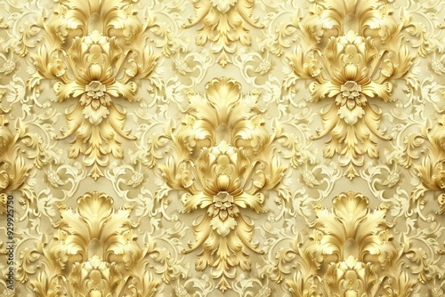 a luxurious gold background with intricate floral patterns, creating a rich and opulent feel. Ideal for use in high-end designs, it exudes elegance and sophistication.
