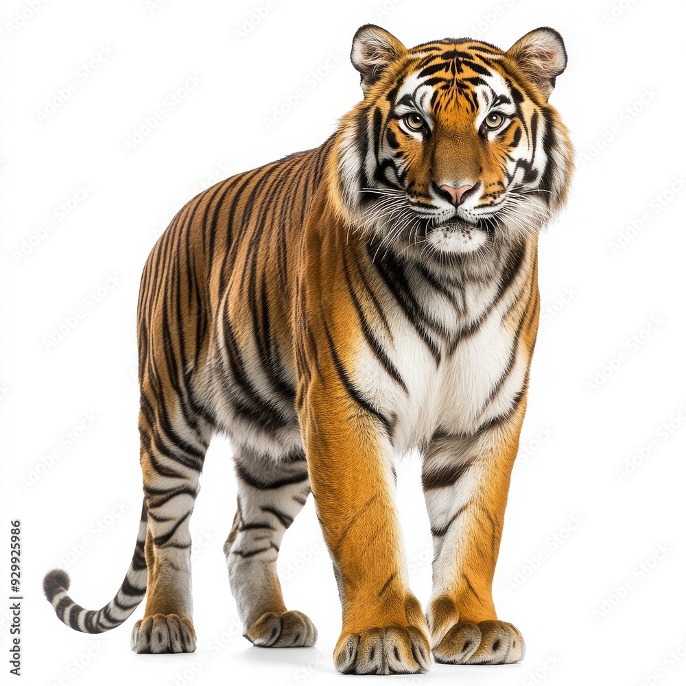 Fototapeta premium A full-body portrait of a tiger, isolated on a transparent background