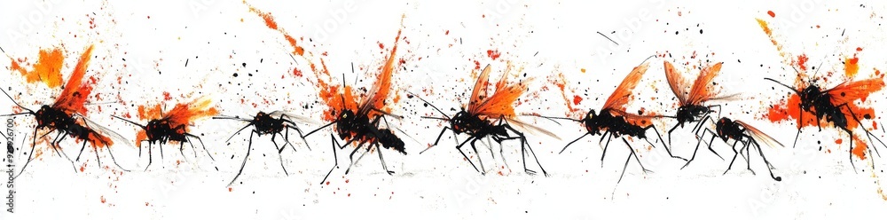 Standing mosquitoes, png file with transparent background Standing mosquitoes, png file with transparent background