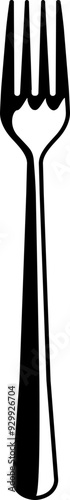 Fork icon. Kitchen tool. Silhouette style.