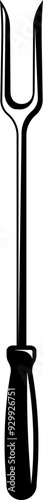 Barbecue fork icon. Kitchen tool. Silhouette style.