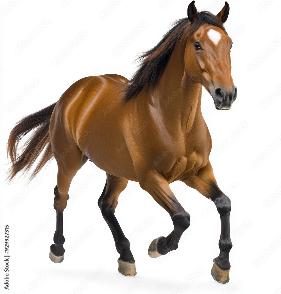 Obraz premium Standing stallion horse isolated on white background