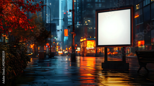 Urban scene with a blank bi...