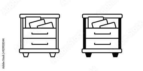 drawer set icon with white background vector stock illustration