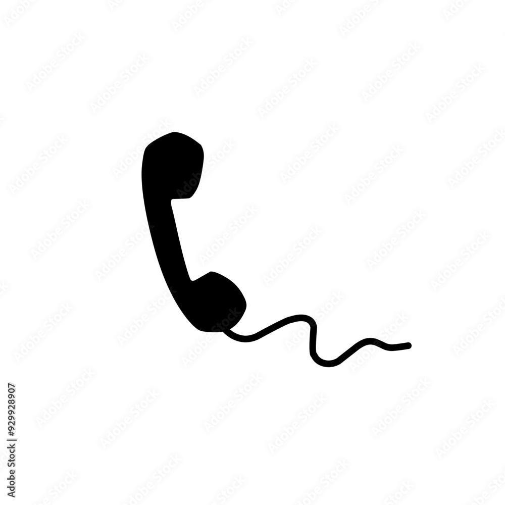 telephone icon with cable telephone icon with cable
