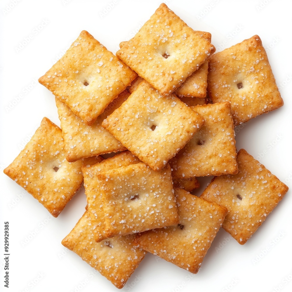 The stack of crisp English crackers is isolated on a transparent background The stack of crisp English crackers is isolated on a transparent background
