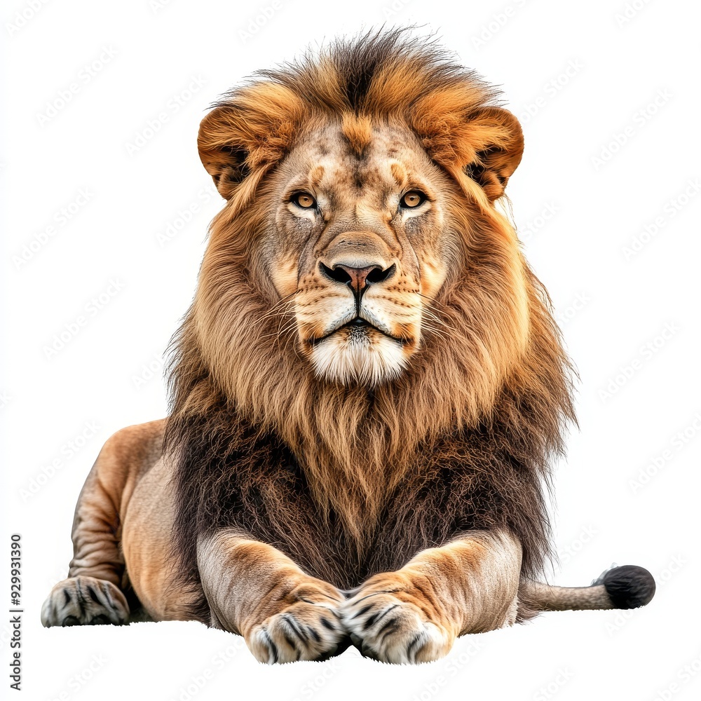 The front view of a lion with its face isolated against a transparent background (png) The front view of a lion with its face isolated against a transparent background (png)