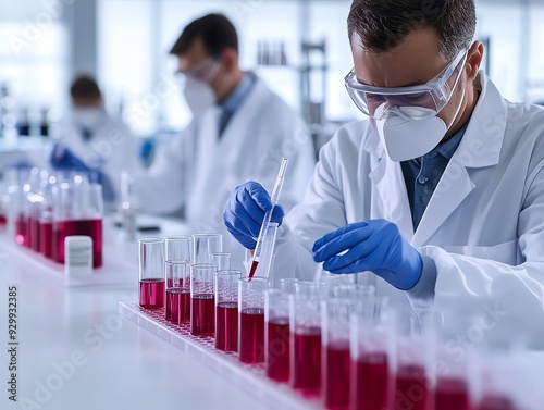 Scientists in a microbiology lab, analyzing samples to understand the science of disease, Microbiology, Lab Analysis Science