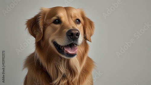 happy golden retrievers portrait