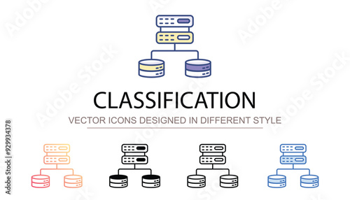 Classification icon design with white background stock illustration