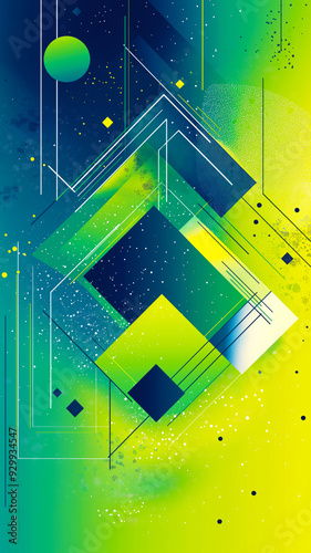 Summer sale vertical banner, abstract composition with geometric shapes and vibrant colors. Ideal for contemporary art, digital illustrations, creative concepts, advertisements