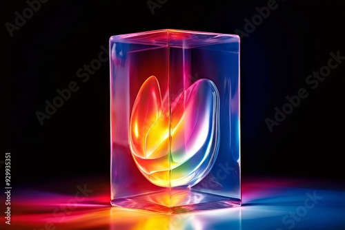 luminogram vibrant glass glowing ballot box a luminogram of a ba photo