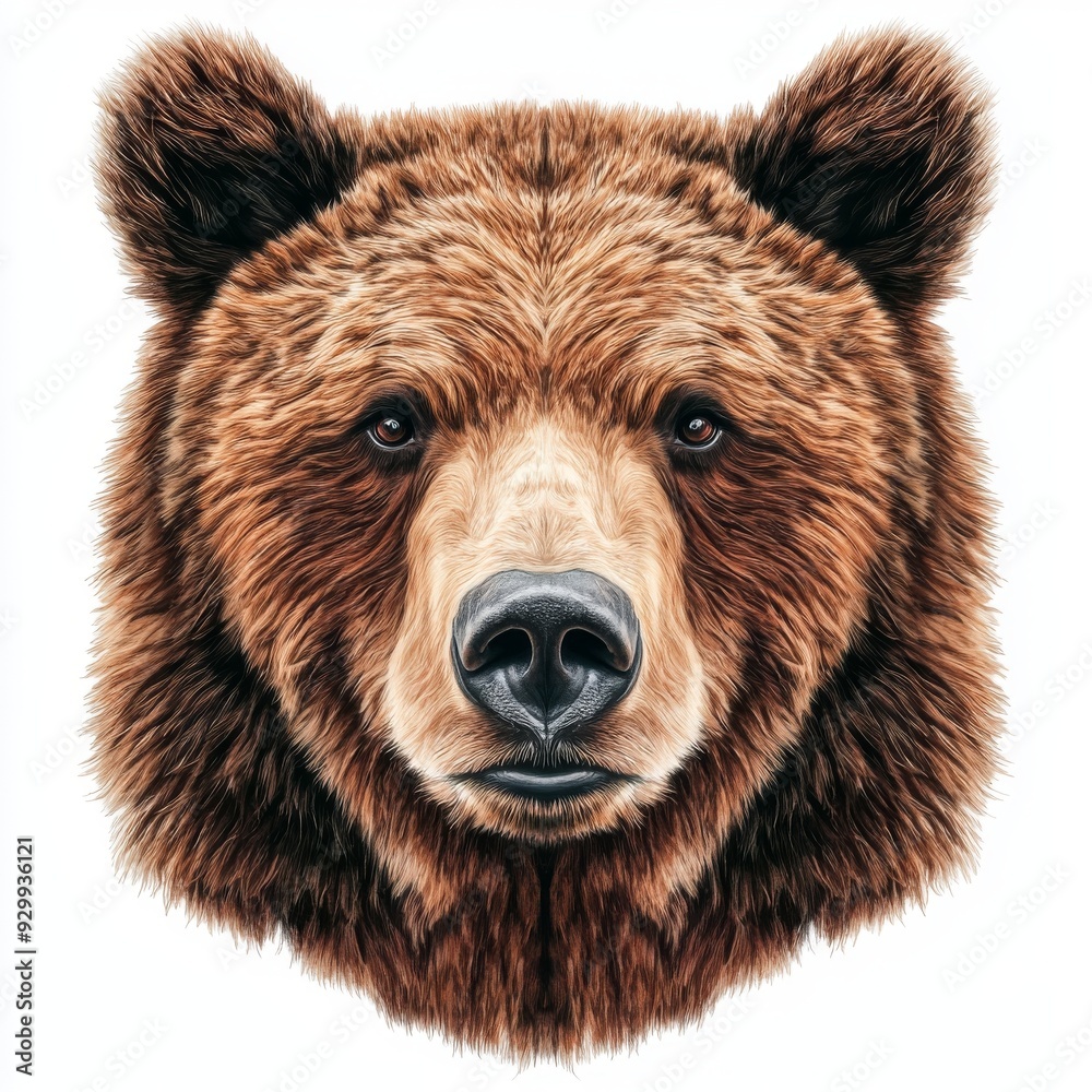 An image of a brown bear head on a transparent background, cut out in PNG format. An image of a brown bear head on a transparent background, cut out in PNG format.
