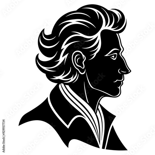 man hair  style black silhouette