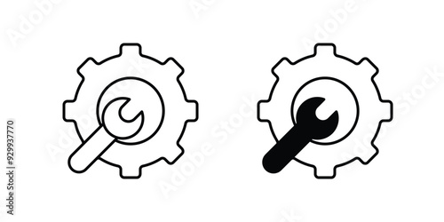 setting set icon with white background vector stock illustration