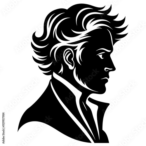 man hair  style black silhouette