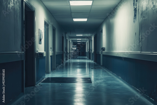 Old Hospital Corridor with Medical Tools