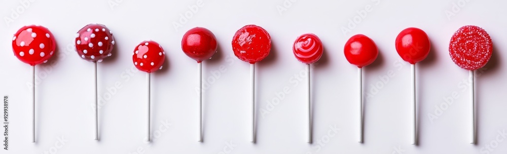 Cut out transparent red lollipop set collections on white Cut out transparent red lollipop set collections on white