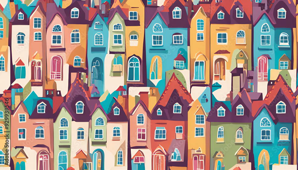 pattern with houses pattern with houses